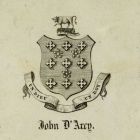 Ex libris - John D'Arcy címeres