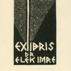 Ex libris - Dr. Elek Imre