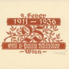 Alkalmi grafika - Házassági évforduló: 1911-1936 Otto und Paula Schindler, Wien