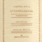 Terv - címlap: Bartók Béla: Gyermekeknek