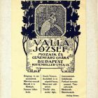 Műlap - Walla József Mozaik-és Cementárugyára számára céghirdető kártya terv