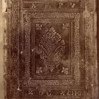 Fénykép - Lanius Zacharias: Strigil Aetiologiae Kircherianae című művének könyvtábla, bőr, magyar, Trencsén, 1643, Magyar Nemzeti
Múzeum