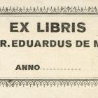 Ex libris - Prof. Dr. Eduardus de Márffy