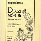 Műlap - Dóczi Mór cipőkereskedő számára céghirdető kártya terv