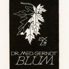 Ex libris - Dr. Med. Gernot Blum