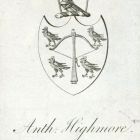 Ex libris - Anth. Highmore címeres
