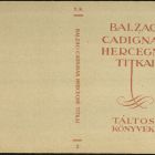 Könyvborító - Balzac: Cadignan hercegné titkai című regényéhez