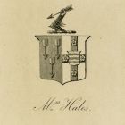 Ex libris - Mrs. Hales címeres