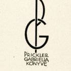 Ex libris - Prickler Gabriella könyve