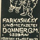 Alkalmi grafika - Meghívó: Farkasházy linó(leum)metszetei, Donner G. M. szobrai, Pen könyvesboltban, Lipót krt. 6.