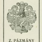 Ex libris - Z. Pázmány de Szőlős, Szilas et Lak