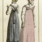 Divatkép - női viseletek, melléklet, Journal des Ladies et des Modes, Costume Parisien