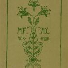 Ex libris - MF AC (Mary Frances Andrews Crane) her book