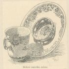 Illusztráció - csésze és tányér, Holicsi majolika