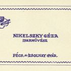 Névjegykártya - Nikelszky Géza iparművész