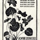 Ex libris - Alwine Reinecke