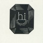 Ex libris - "hi" monogram - Déryné könyve