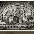 Fénykép - Galla Placidia mauzóleuma, az ajtó feletti Jó Pásztor mozaik