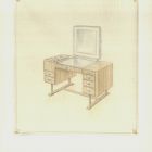 Bútorterv - pipere asztal látszati rajza