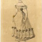 Divatkép - fehér ruhás nő,, melléklet, Wiener Zeitschrift für Kunst, Literatur, Theater und Mode
