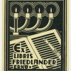 Ex libris - Friedlander Ernő