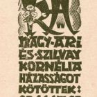 Ex libris - Házassági értesítés: Nagy Ari és Szilvay Kornélia házasságot kötöttek