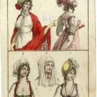 Divatkép - főkötők,  melléklet , Costume Parisien