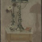 Terv - éjjeliszekrény lámpával és vázával