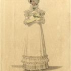 Divatkép - fehér ruhás nő, melléklet, Wiener Zeitschrift für Kunst, Literatur, Theater und Mode