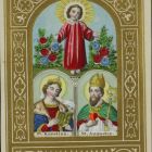 Szentkép - a gyermek Jézus Szent Karolinával és Szent Augusztinusszal