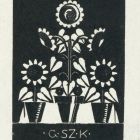 Ex libris - G .Sz .K. (ipse: Gáborjáni Szabó Kálmán)