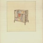 Bútorterv - alacsony könyvszekrény látszati rajza