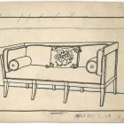 Terv - illusztrációhoz, kanapé, párnázott, 1824-ből