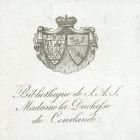 Ex libris - Anna Charlotte Dorothea von Kurland címeres