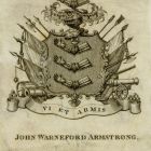 Ex libris - John Warneford Armstrong címeres