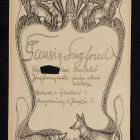 Terv - céghirdető kártya Tausig Siegfried képkeret-kereskedő számára