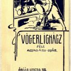 Műlap - Vögerl Ignácz féle Agyagáru-Gyár számára céghirdető kártya