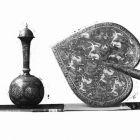 Üvegnegatív - 1/ Legyező, kashmir lakkmű. 2/ Szuah palack, Iparművészeti Múzeum