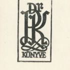 Ex libris - Dr PK (Péchy Kálmán) könyve