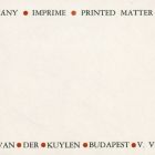 Alkalmi grafika - Lakcímértesítő: W K Drs Wim van der Kuylen Budapest V. Visegrádi u. 21.