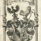 Ex libris - Johann Friedrich Günther von Sternegg (?-1738) címeres