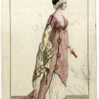 Divatkép - nő ünnepi ruhában, melléklet, Costume Parisien