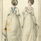 Divatkép - nők fehér ruhában, melléklet, Journal des Ladies et des Modes, Costume Parisien