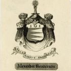 Ex libris - Alexander Henderson címeres