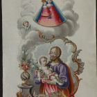 Szentkép - Szent József a gyermek Jézussal, és a máriacelli kegyszobor