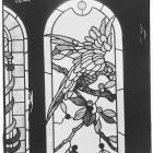 Üvegnegatív - üvegablakfestmény, fagyöngy madárral, Róth Miksa tulajdonában