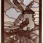 Fénykép - szélmalmot ábrázoló üvegmozaik, Magyar Iparművészet, 1908.358.