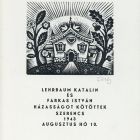 Alkalmi grafika - Házassági értesítő: Lehrbaum Katalin és Farkas István házasságot kötöttek