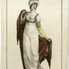 Divatkép - nő fehér ruhában,melléklet, Costume Parisien