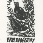 Ex libris - Fam. Palásthy